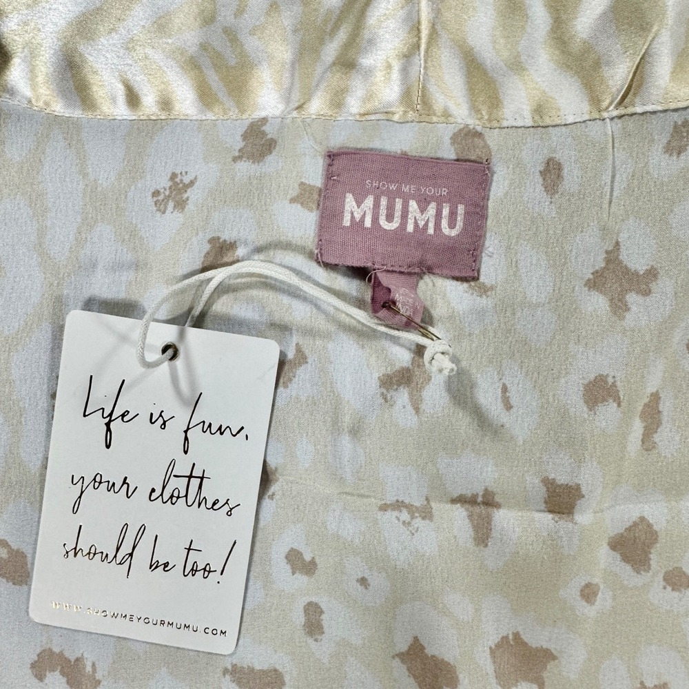 NEW Mumu x Curateur Leopard Silky Robe One Size NWT$128 Animal Print Bath Lounge - Picture 8 of 13